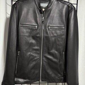 SOLD — Michael Kors Men's Black Leather Jacket